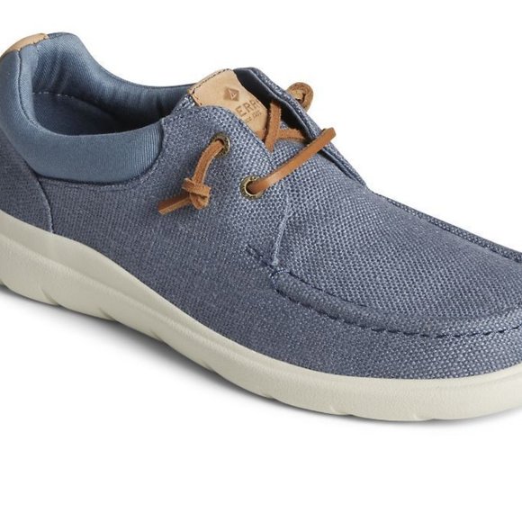Sperry Women's Captain's Moc Hemp Slip On Shoe, Size 7.5 M, Blue, NEW in Box - Picture 1 of 4